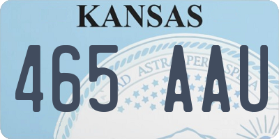 KS license plate 465AAU