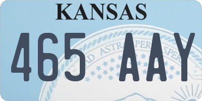 KS license plate 465AAY
