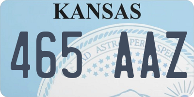 KS license plate 465AAZ