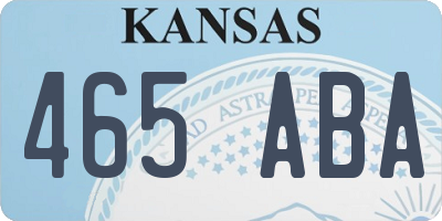 KS license plate 465ABA