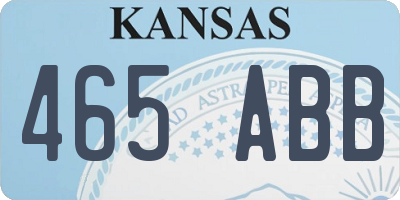 KS license plate 465ABB