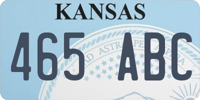 KS license plate 465ABC