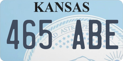 KS license plate 465ABE
