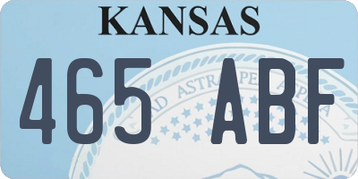 KS license plate 465ABF