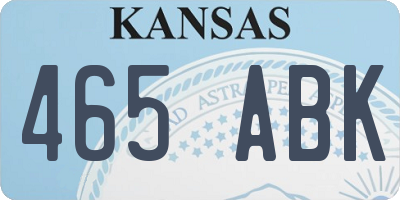 KS license plate 465ABK