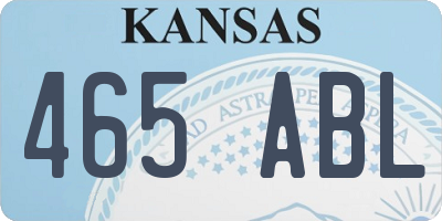 KS license plate 465ABL