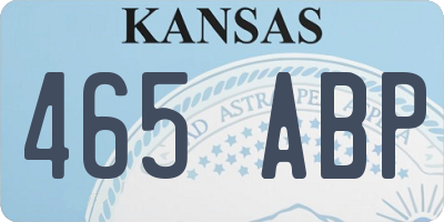 KS license plate 465ABP