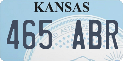 KS license plate 465ABR