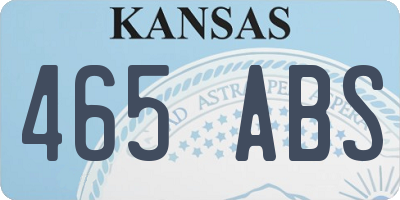 KS license plate 465ABS