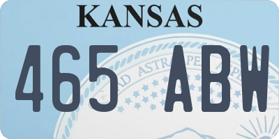 KS license plate 465ABW