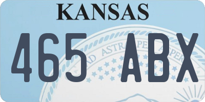 KS license plate 465ABX