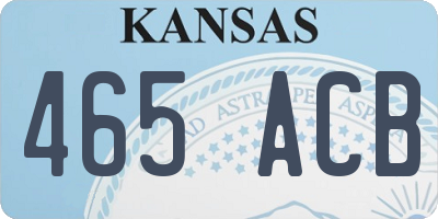 KS license plate 465ACB