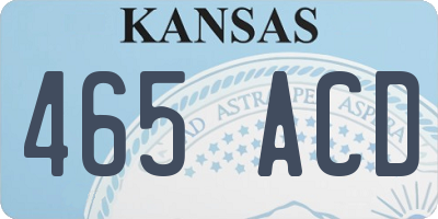 KS license plate 465ACD