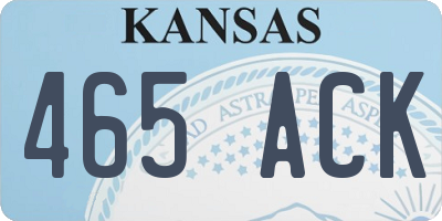KS license plate 465ACK