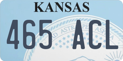 KS license plate 465ACL