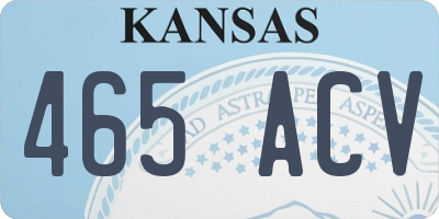 KS license plate 465ACV