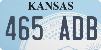 KS license plate 465ADB