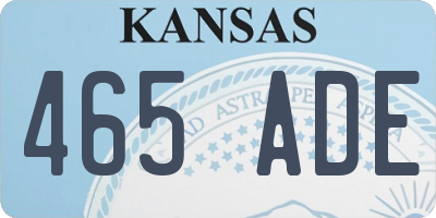 KS license plate 465ADE