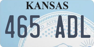 KS license plate 465ADL