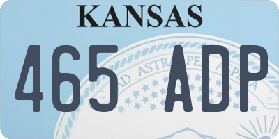 KS license plate 465ADP