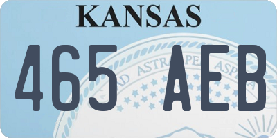 KS license plate 465AEB