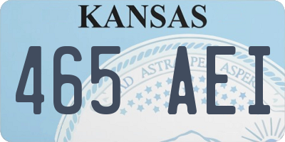 KS license plate 465AEI