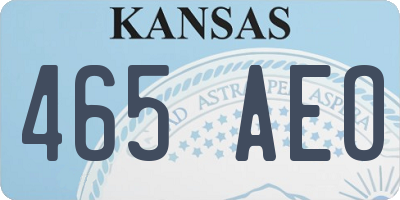 KS license plate 465AEO