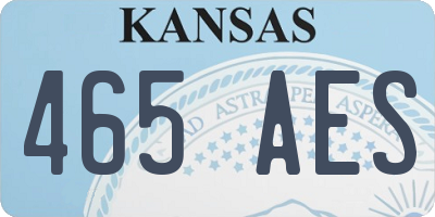 KS license plate 465AES