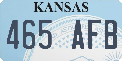 KS license plate 465AFB