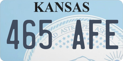KS license plate 465AFE