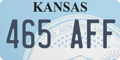 KS license plate 465AFF