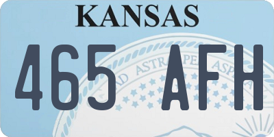 KS license plate 465AFH