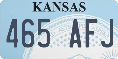 KS license plate 465AFJ