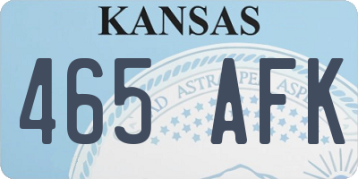 KS license plate 465AFK