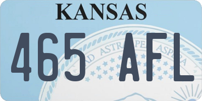 KS license plate 465AFL