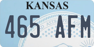 KS license plate 465AFM