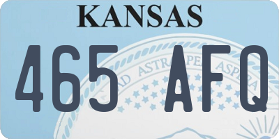 KS license plate 465AFQ