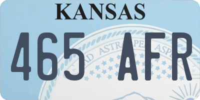 KS license plate 465AFR