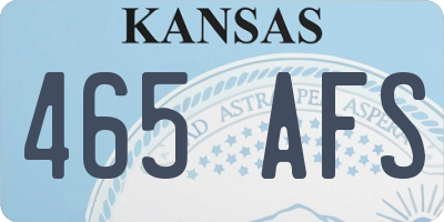 KS license plate 465AFS