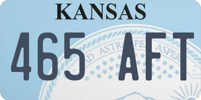 KS license plate 465AFT