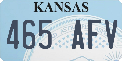 KS license plate 465AFV