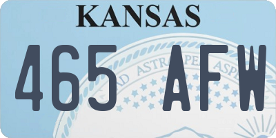KS license plate 465AFW