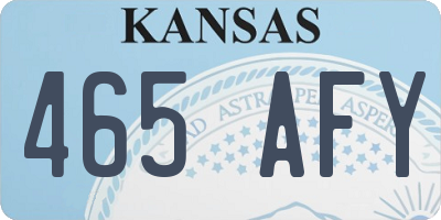 KS license plate 465AFY