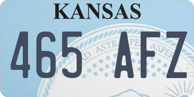 KS license plate 465AFZ
