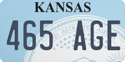 KS license plate 465AGE