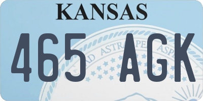 KS license plate 465AGK