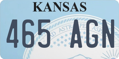 KS license plate 465AGN