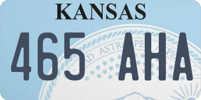 KS license plate 465AHA