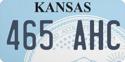KS license plate 465AHC