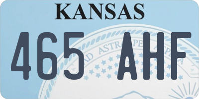 KS license plate 465AHF